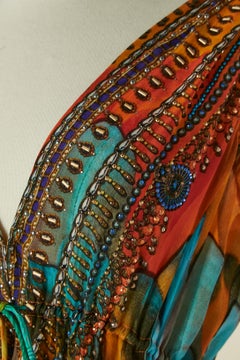 Asymmetrical printed sleeveless evening dress MARINA St Barth