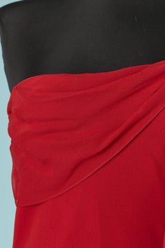 Abito da cocktail asimmetrico in seta rossa Lillie Rubin