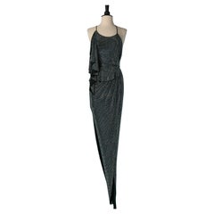 Abito da sera asimmetrico con strass e volant ALEXANDRE VAUTHIER