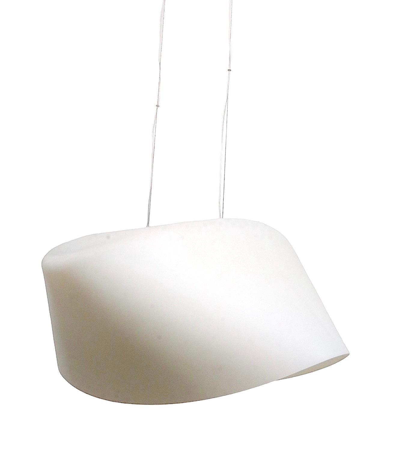 Post-Modern Asymmetrical Satin Glass Post Modern Light Fixture Made in Italy by Foscarini For Sale