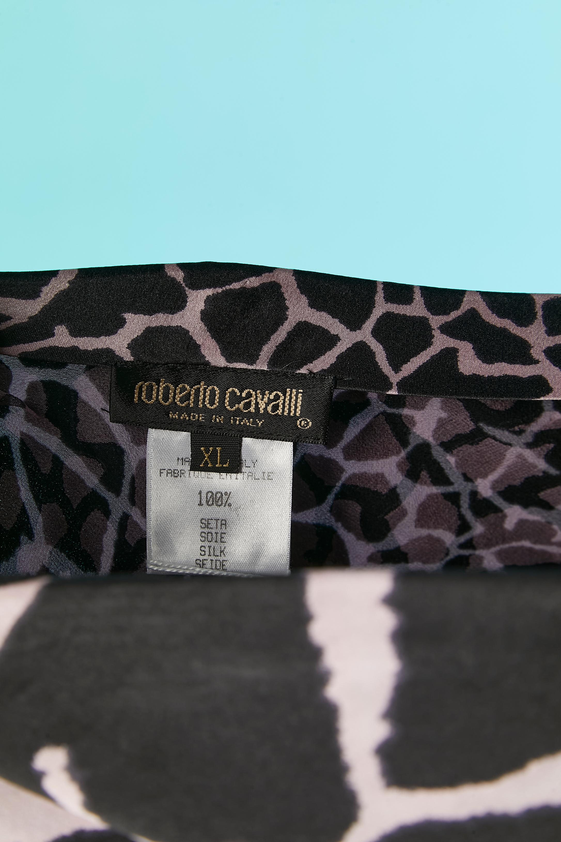 Women's Asymmetrical silk skirt with animal print Roberto Cavalli  For Sale