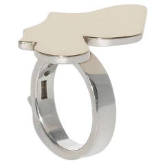 Retro Asymmetrical Silver and Gold Ring by Swedish Master Sigurd Persson Year, 1978