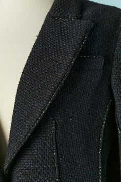 Asymmetrical single breasted tweed jacket CHANEL