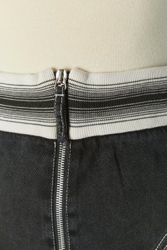 Asymmetrical skirt with striped ribs inset JEAN-PAUL GAULTIER JEANS