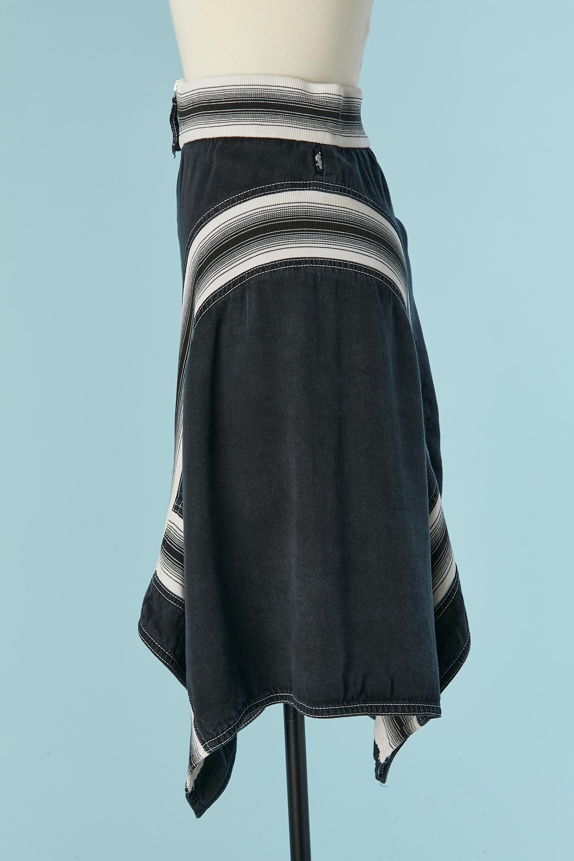 Jupe asymétrique avec côtes rayées JEAN-PAUL GAULTIER JEANS Excellent état - En vente à Saint-Ouen-Sur-Seine, FR