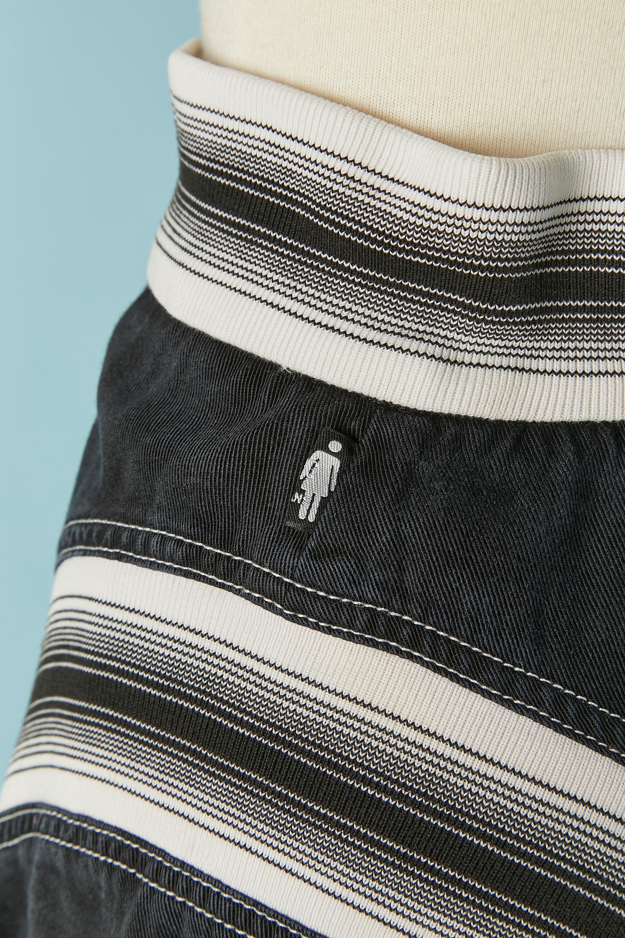 Jupe asymétrique avec côtes rayées JEAN-PAUL GAULTIER JEANS Pour femmes en vente