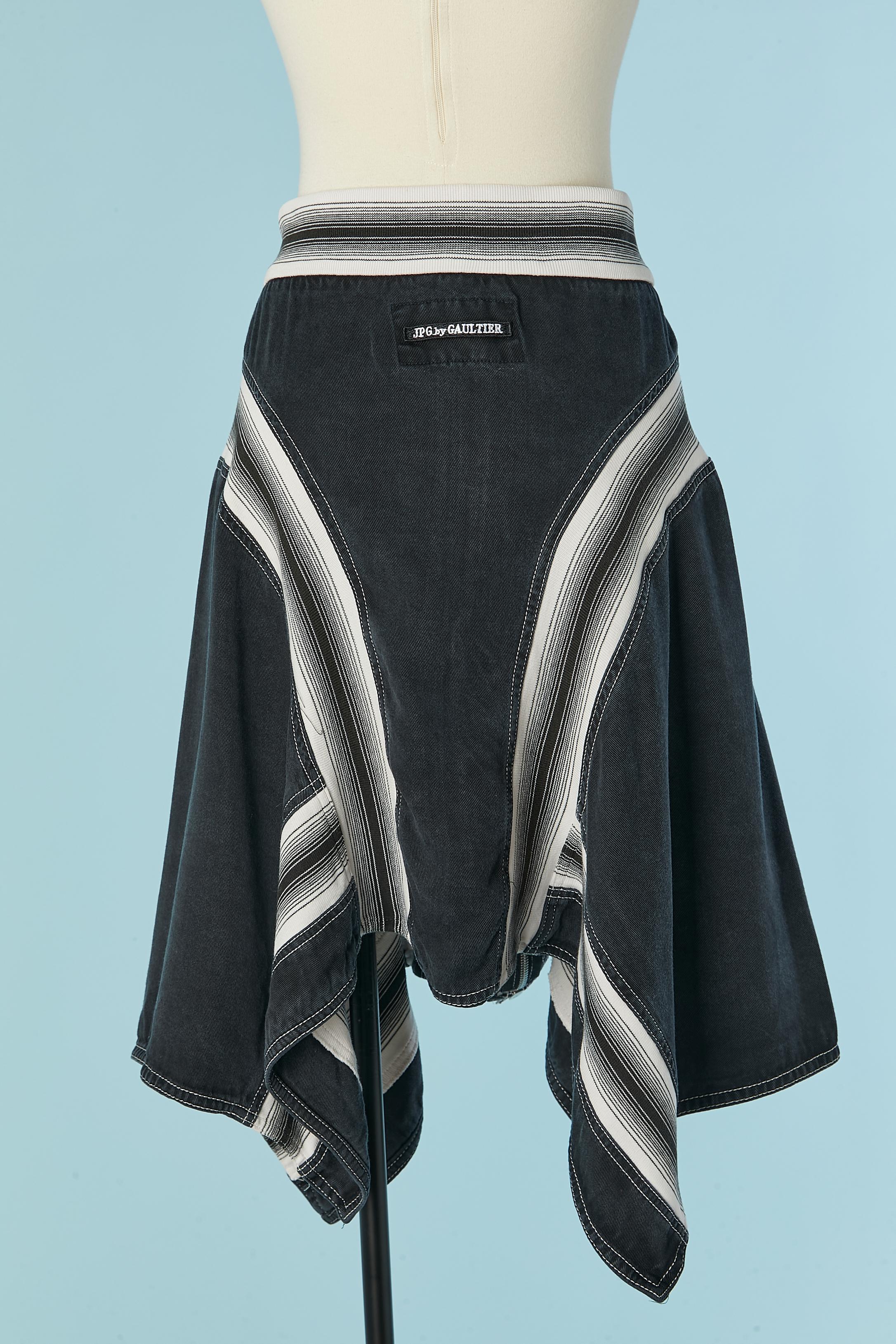 Jupe asymétrique avec côtes rayées JEAN-PAUL GAULTIER JEANS en vente 1