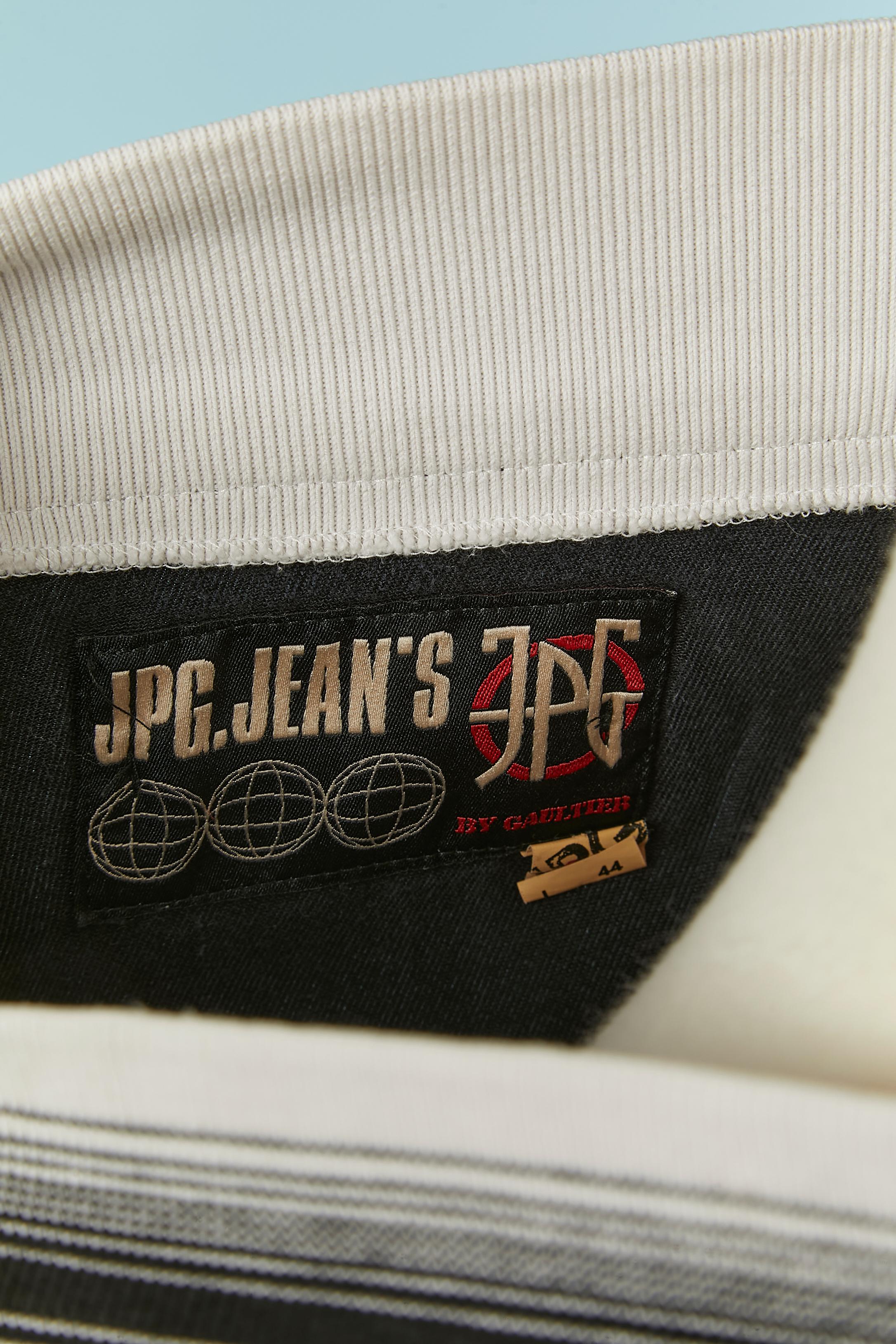 Jupe asymétrique avec côtes rayées JEAN-PAUL GAULTIER JEANS en vente 3