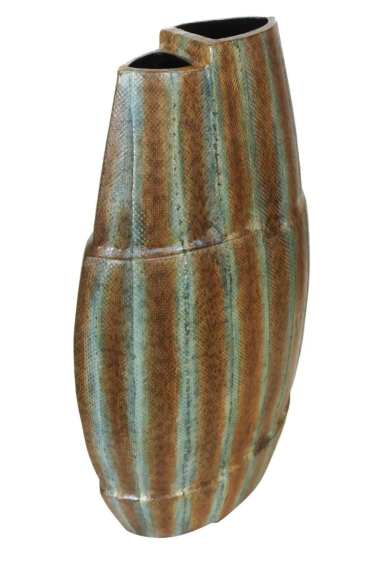 Late 20th Century Asymmetrical Snake Skin Wrapped Resin Vase