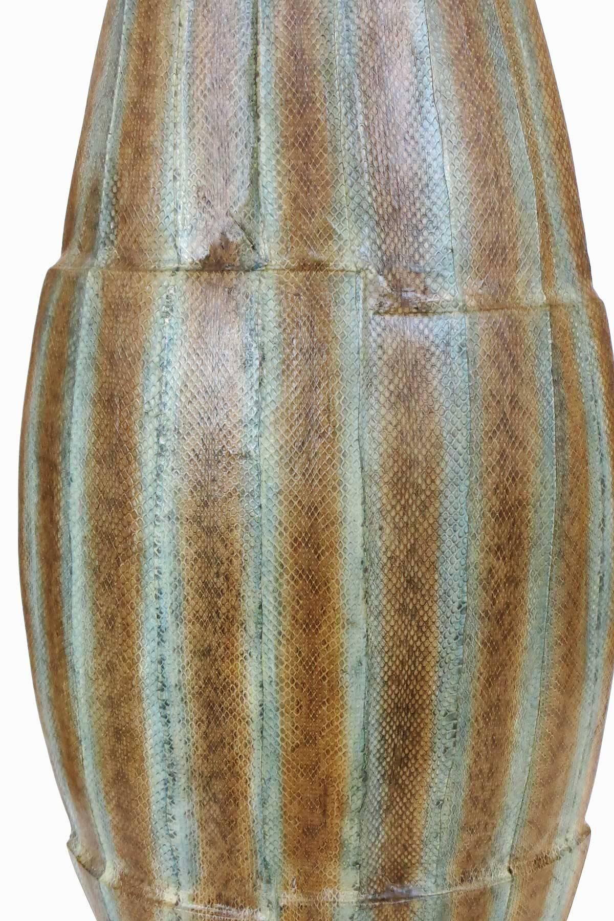 Animal Skin Asymmetrical Snake Skin Wrapped Resin Vase