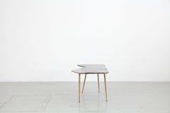 Asymmetrical Sofa Table with Marble Top, Italy, 1950s