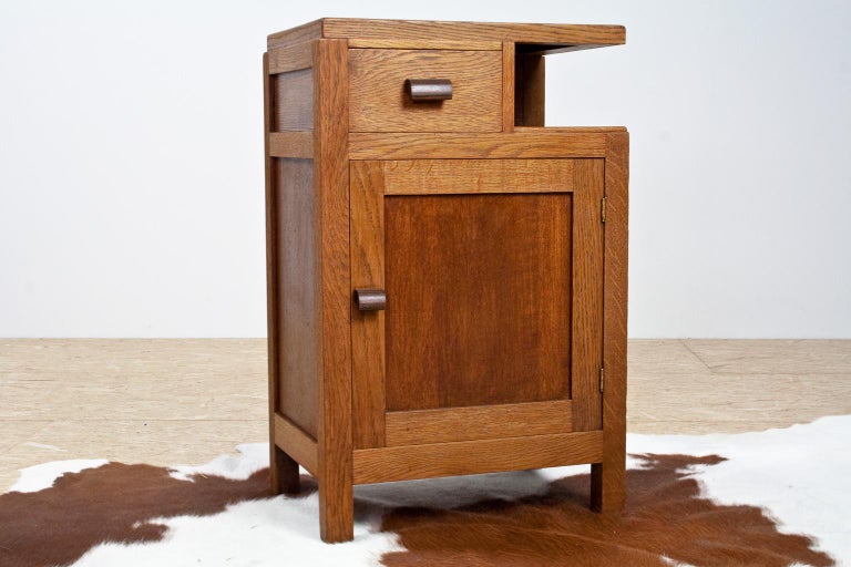 Asymmetrical Storage in Solid Oak, 1930s Art Deco at 1stDibs