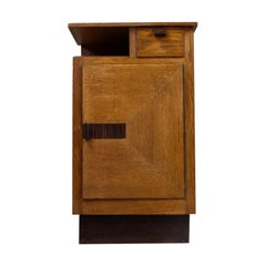 Used Asymmetrical Storage Cabinet in Solid Oak by Hendrik Wouda, 1930s Art Deco
