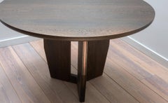Round Symmetrical Table in Oxidized White Oak