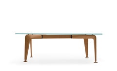 Asymmetrical Table, Natural Leather by Colé Italia