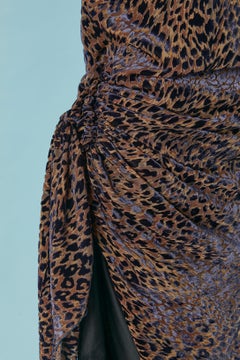 Asymmetrical velvet dévoré evening dress  Guiseppe di Morabito NEW