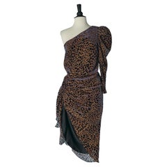 Asymmetrical velvet dévoré evening dress  Guiseppe di Morabito NEW