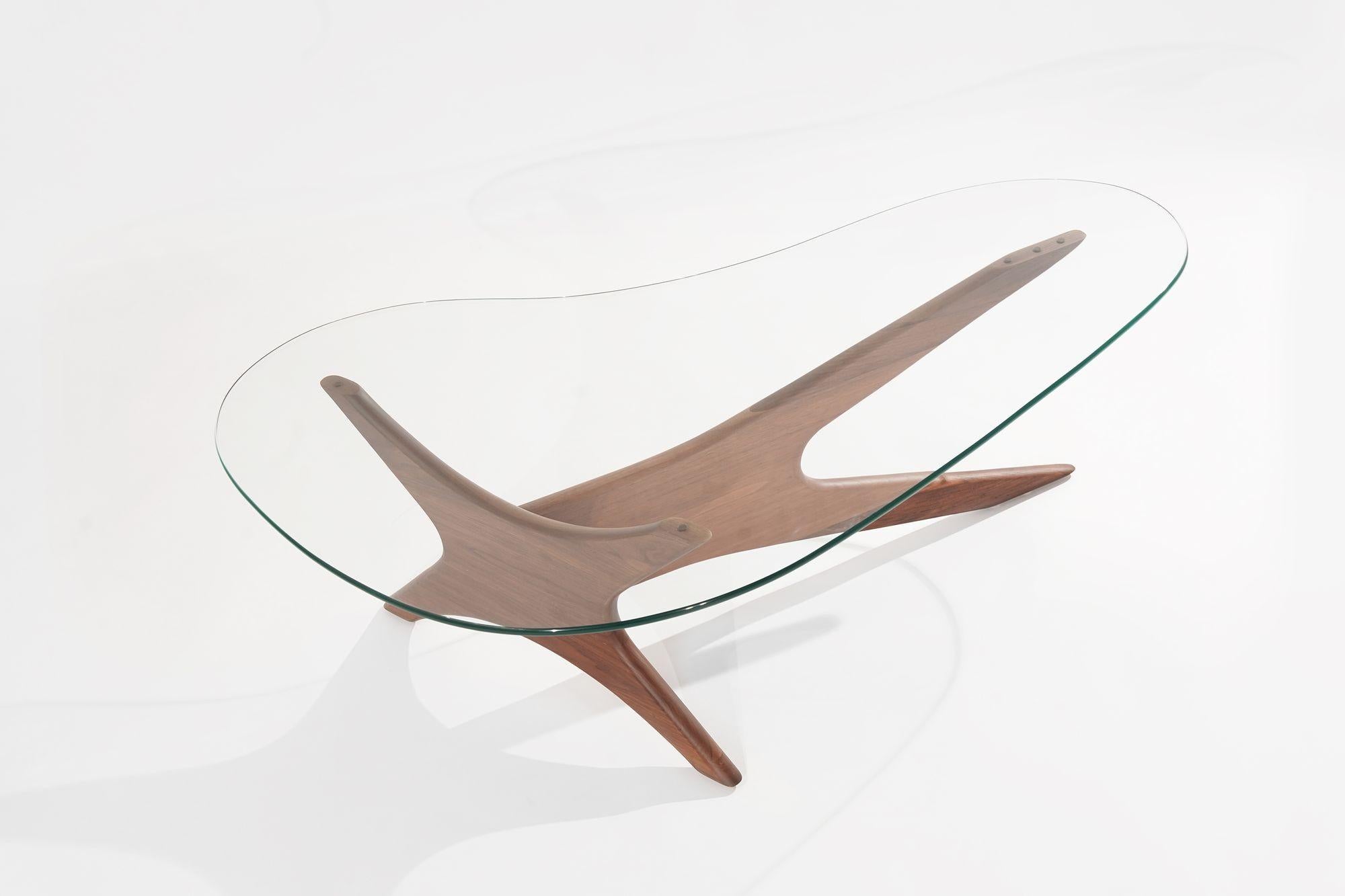 American Asymmetrical Walnut Cocktail Table by Adrian Pearsall, C. 1950s