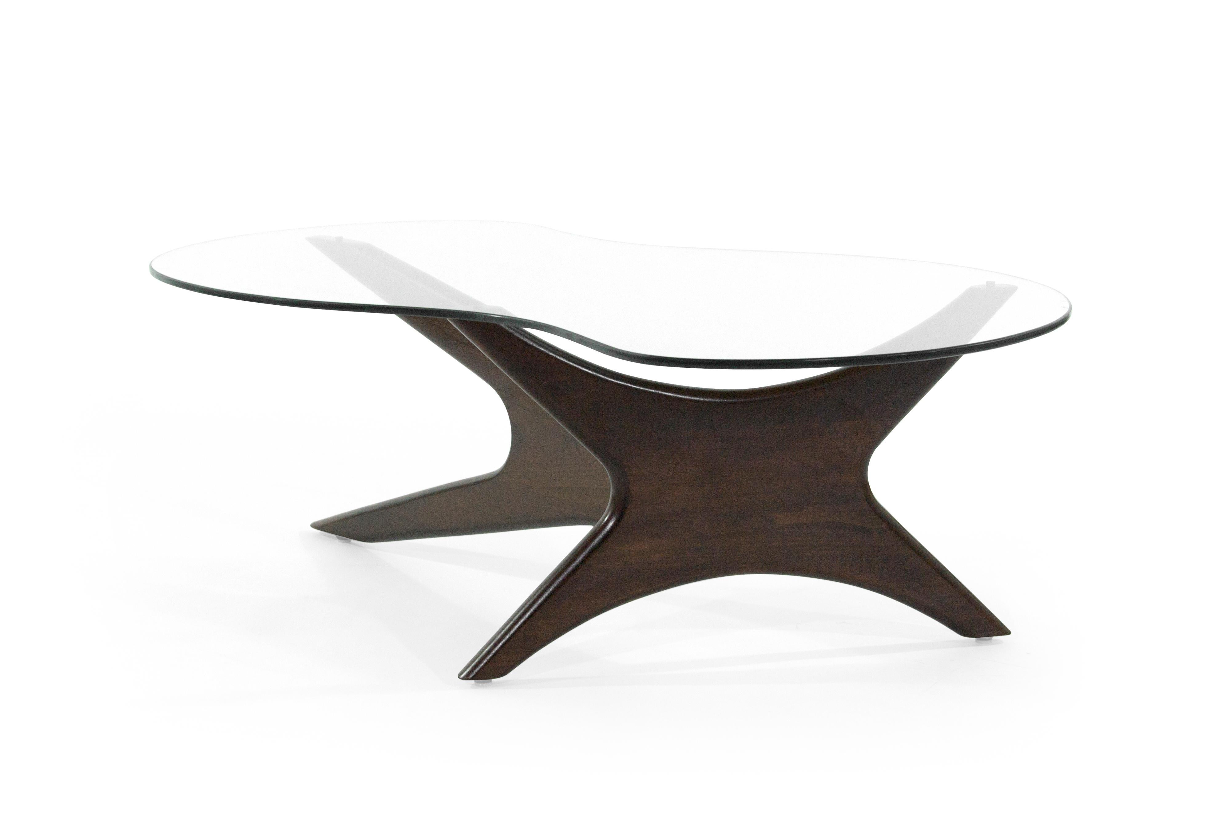 American Asymmetrical Walnut Cocktail Table by Adrian Pearsall