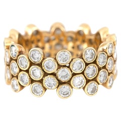 Asymmetrical Yellow Gold with Diamonds Wedding Band
