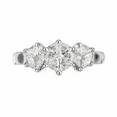 AT 1.59 Carat Nine Diamond White Gold Engagement Ring