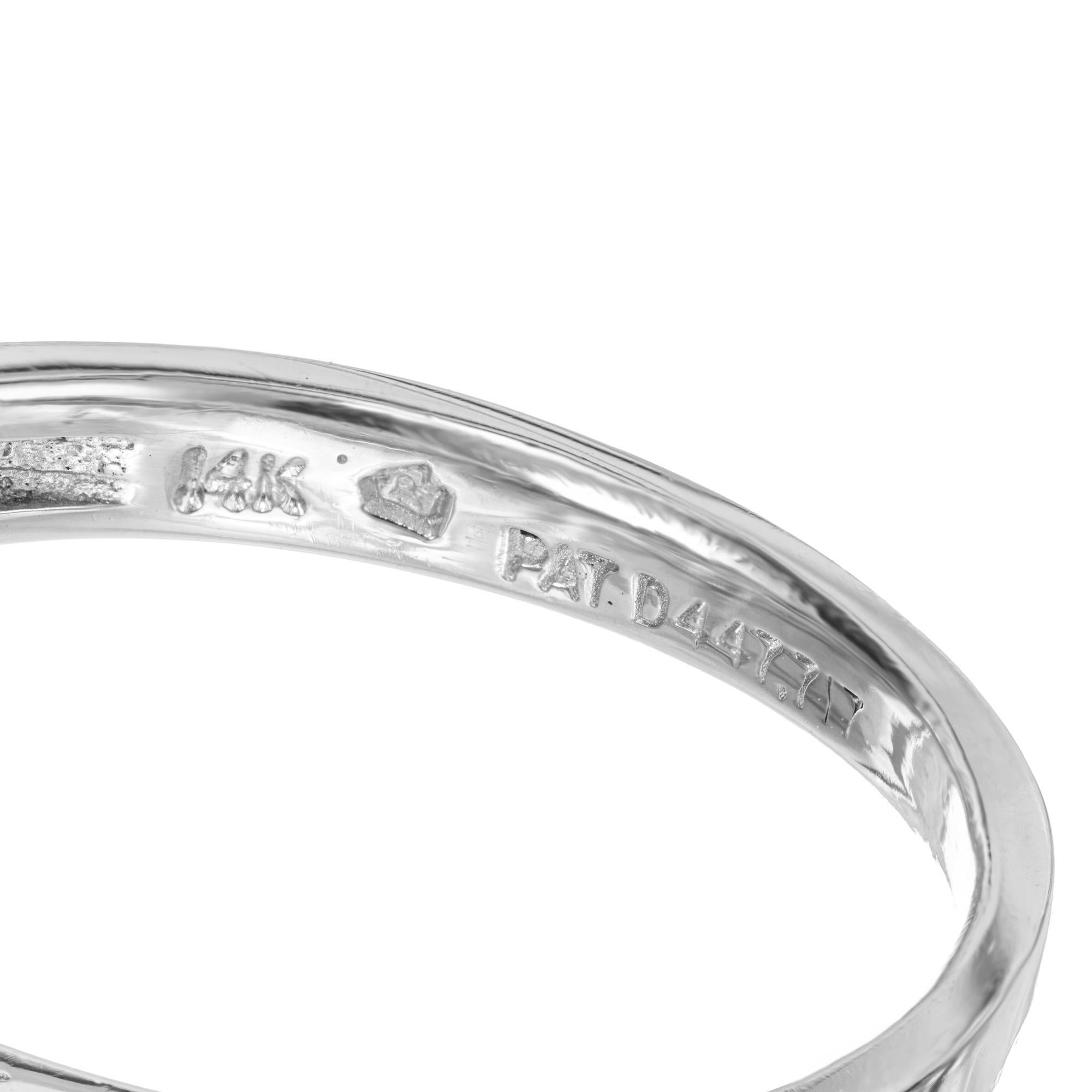 Women's AT 1.59 Carat Nine Diamond White Gold Engagement Ring For Sale
