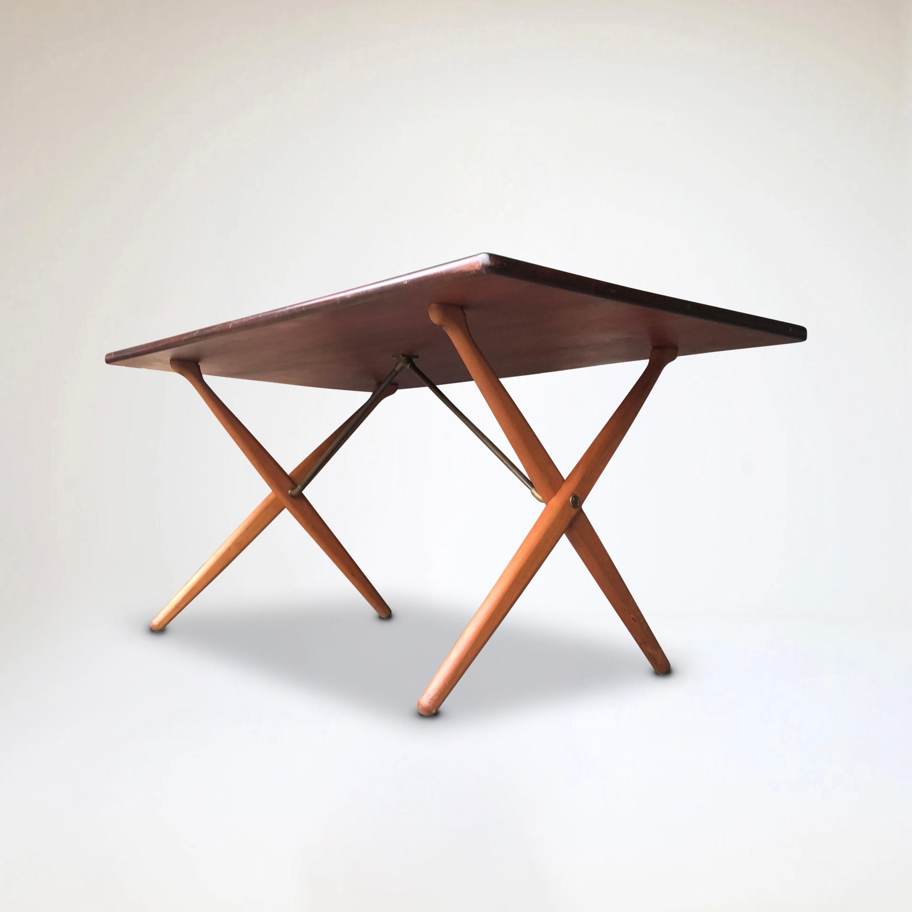 AT-303 Sawbuck oak dining table by Hans Wegner for Andreas Tuck 1950s For Sale 1