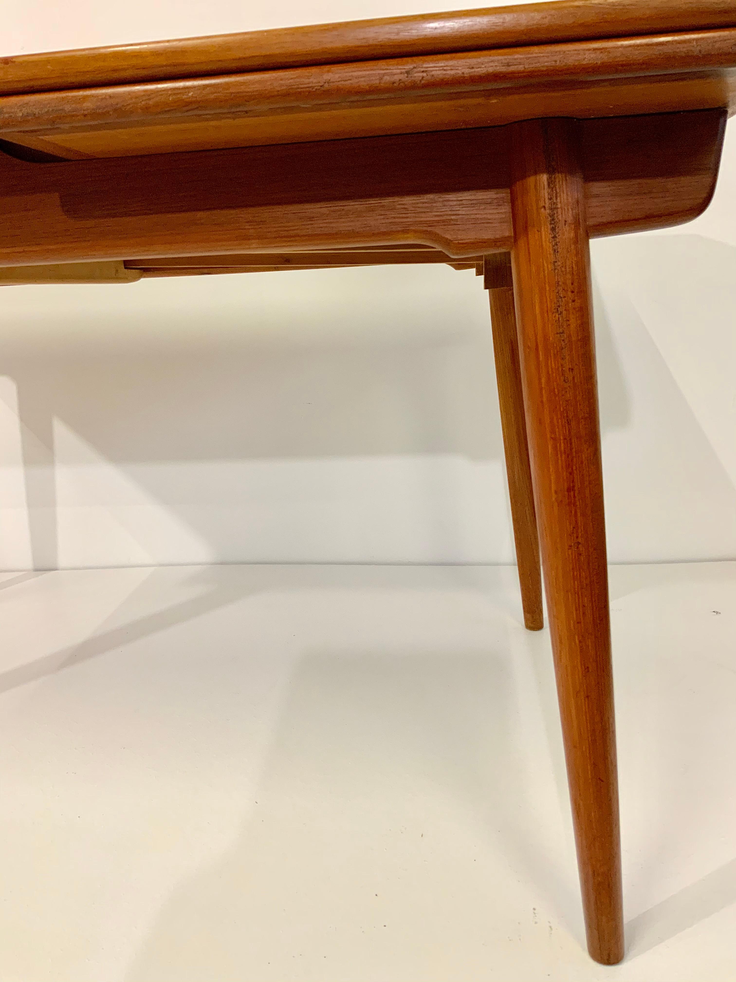 Mid-20th Century AT-312 Hans Wegner for Andreas Tuck Oak & Teak Midcentury Dining Table, Denmark