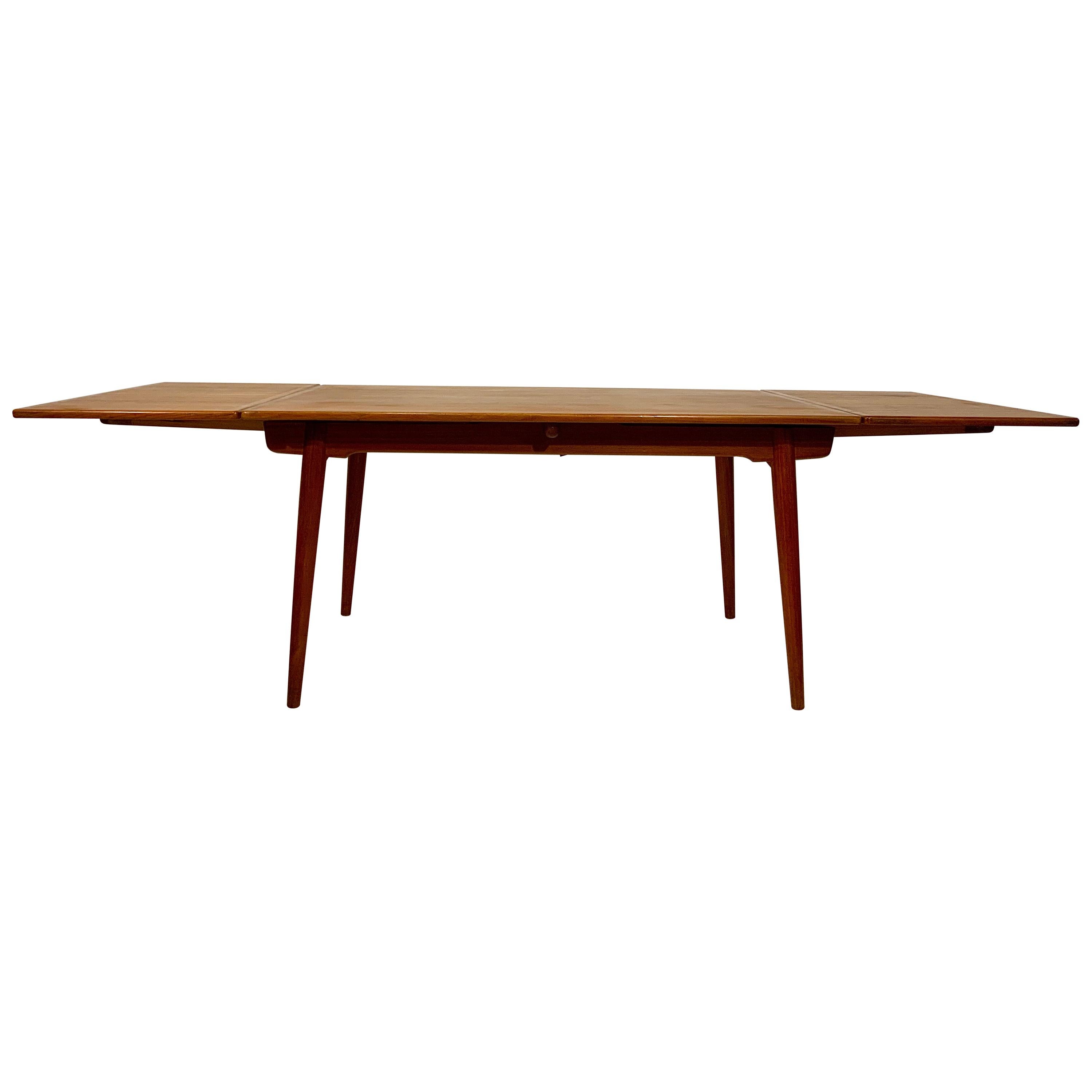 AT-312 Hans Wegner for Andreas Tuck Oak & Teak Midcentury Dining Table, Denmark