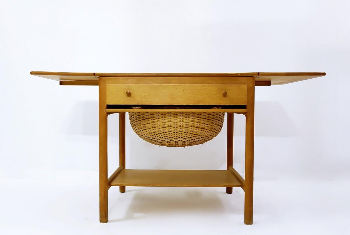 AT-33 Sewing Table in Teak & Oak by Hans J. Wegner for Andreas Tuck, 1950s 1