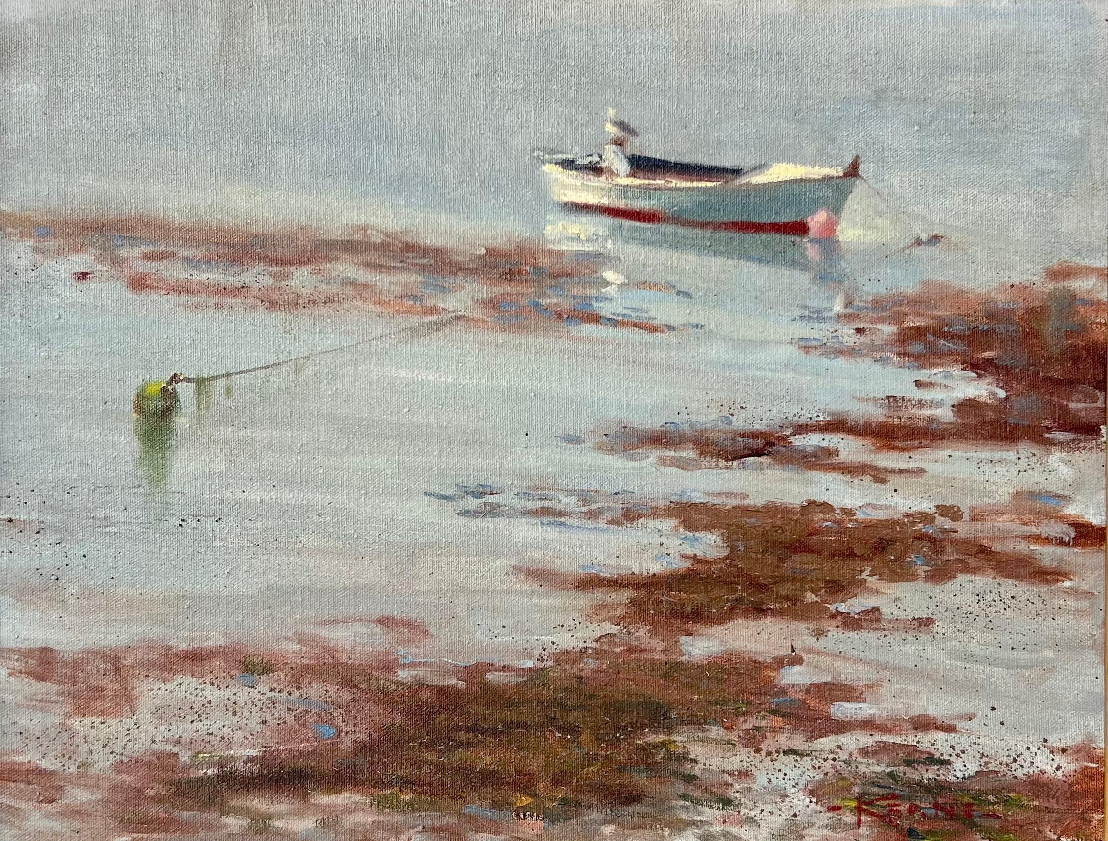 Michael Keane (b.1948 - 2015), huile sur toile signée en bas à droite représentant un bateau à l'ancre dans un port.

En raison de la beauté intemporelle de ses œuvres, Michael Keane est l'un des artistes marins les plus recherchés au monde