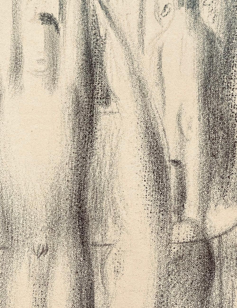 „at the Swimming POOL“, „Ghostly Male Nudes, Art déco-Zeichnung, Ende der 1940er Jahre (Deutsch) im Angebot
