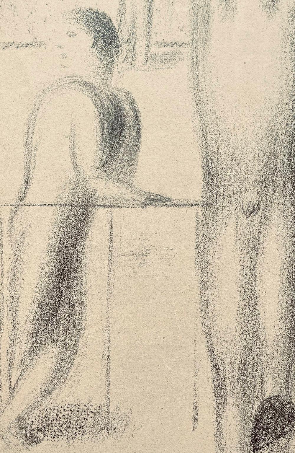 „at the Swimming POOL“, „Ghostly Male Nudes, Art déco-Zeichnung, Ende der 1940er Jahre im Zustand „Hervorragend“ im Angebot in Philadelphia, PA