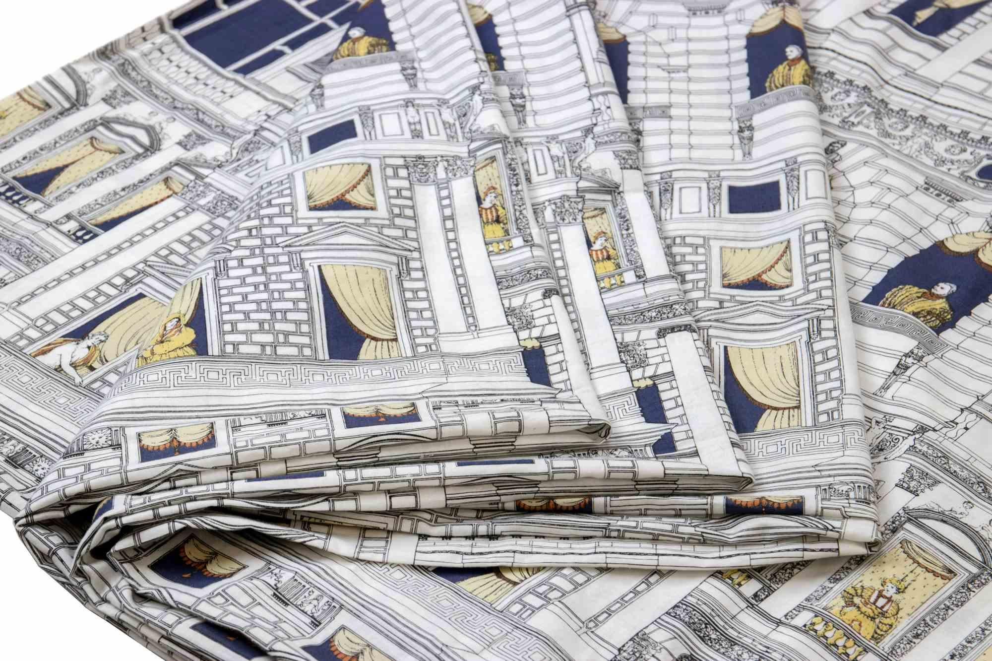 Fin du 20e siècle Tissu At the Window de Piero Fornasetti, 1980 en vente