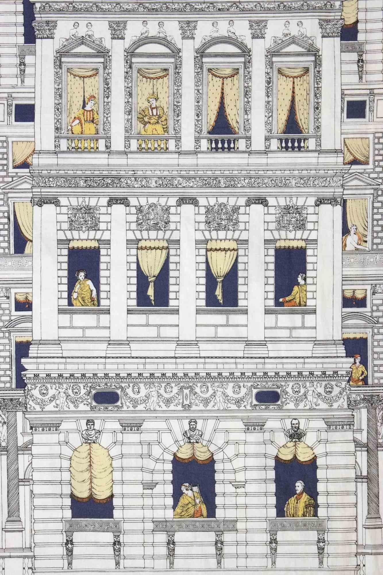 Coton Tissu At the Window de Piero Fornasetti, 1980 en vente