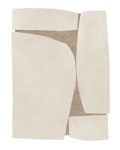 Sand Atlas – Beige and Taupe Hand-Knotted Wool Rug, Rectangular 360 by Mohebban