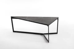 AT14 Triangular Coffee Table in Marble and Blackened Steel by Atlas Industries