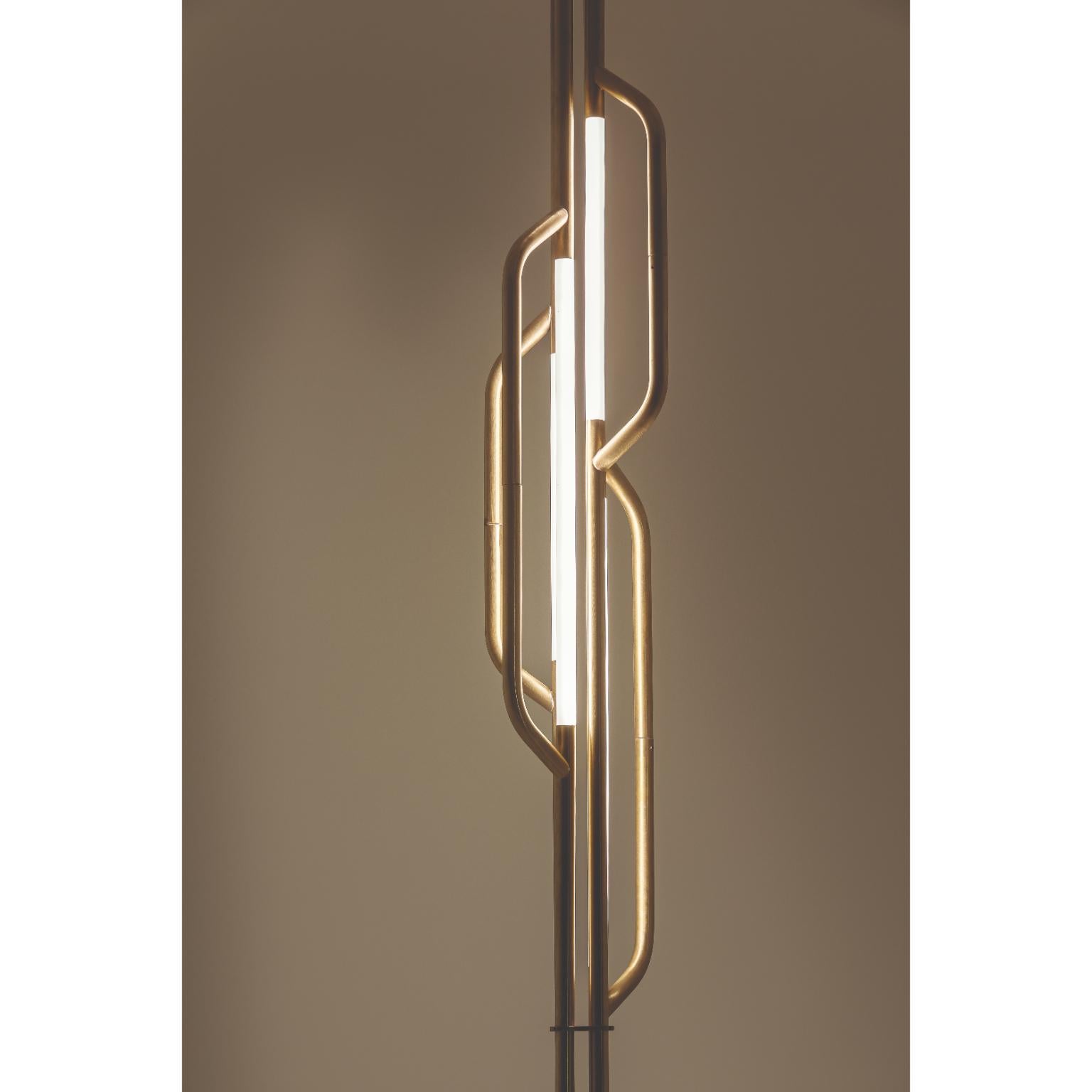 Italiano AT624 Suspension Lamp in Satin Brass with 4 White Acrylic Diffusers by Daluce in vendita