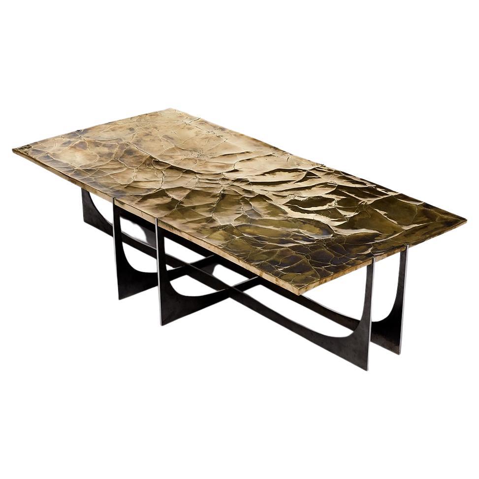 Rectangular Coffee Table Atacama by Erwan Boulloud  Steel and Bronze France  For Sale
