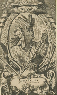 Atahualpa – Last Inca Emperor of Peru – Baroque Engraving c.1700
