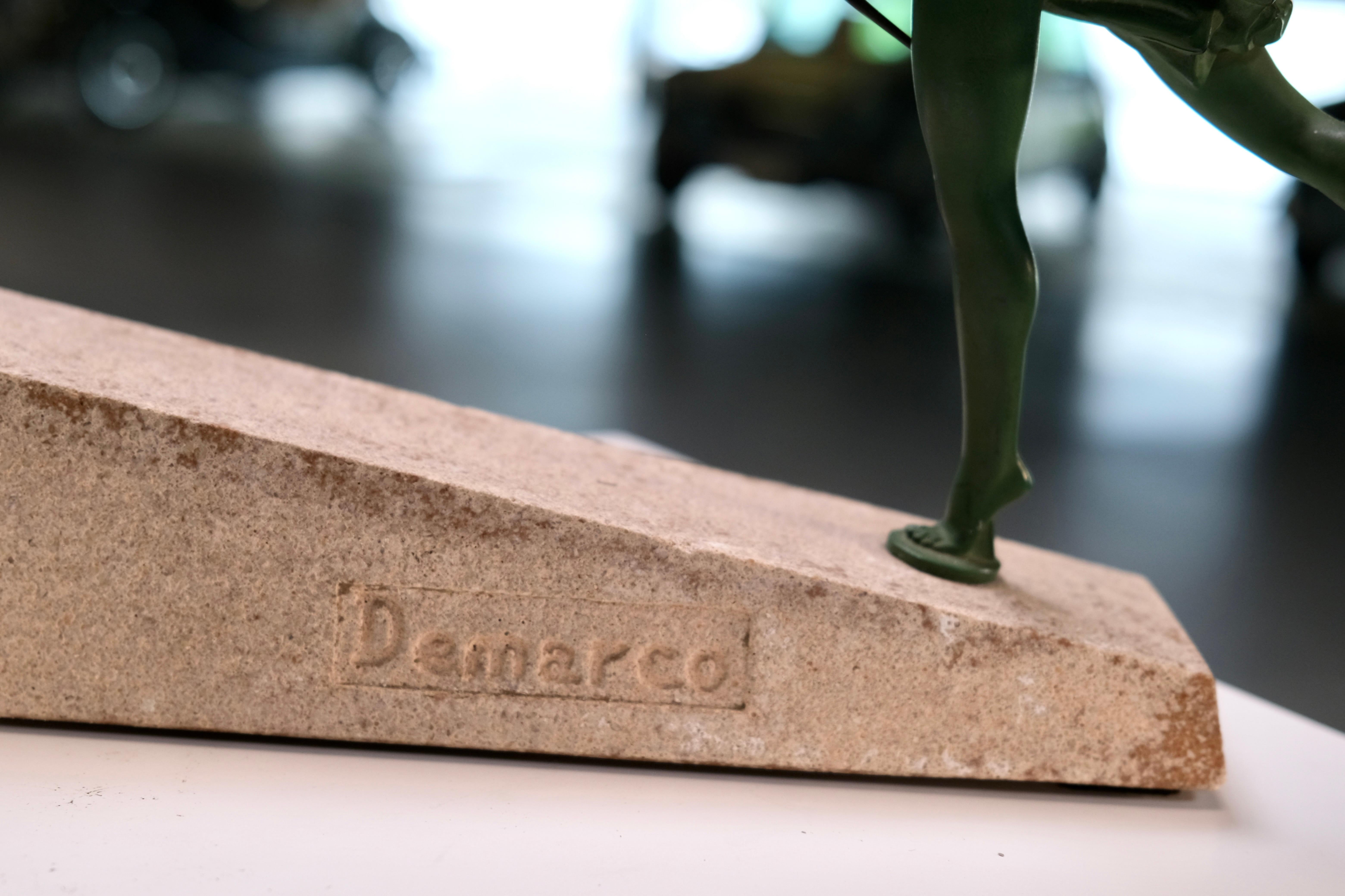 Atalante by Jean de Marco for Max Le Verrier, Art Deco Spelter Sculpture, 1920s For Sale 7