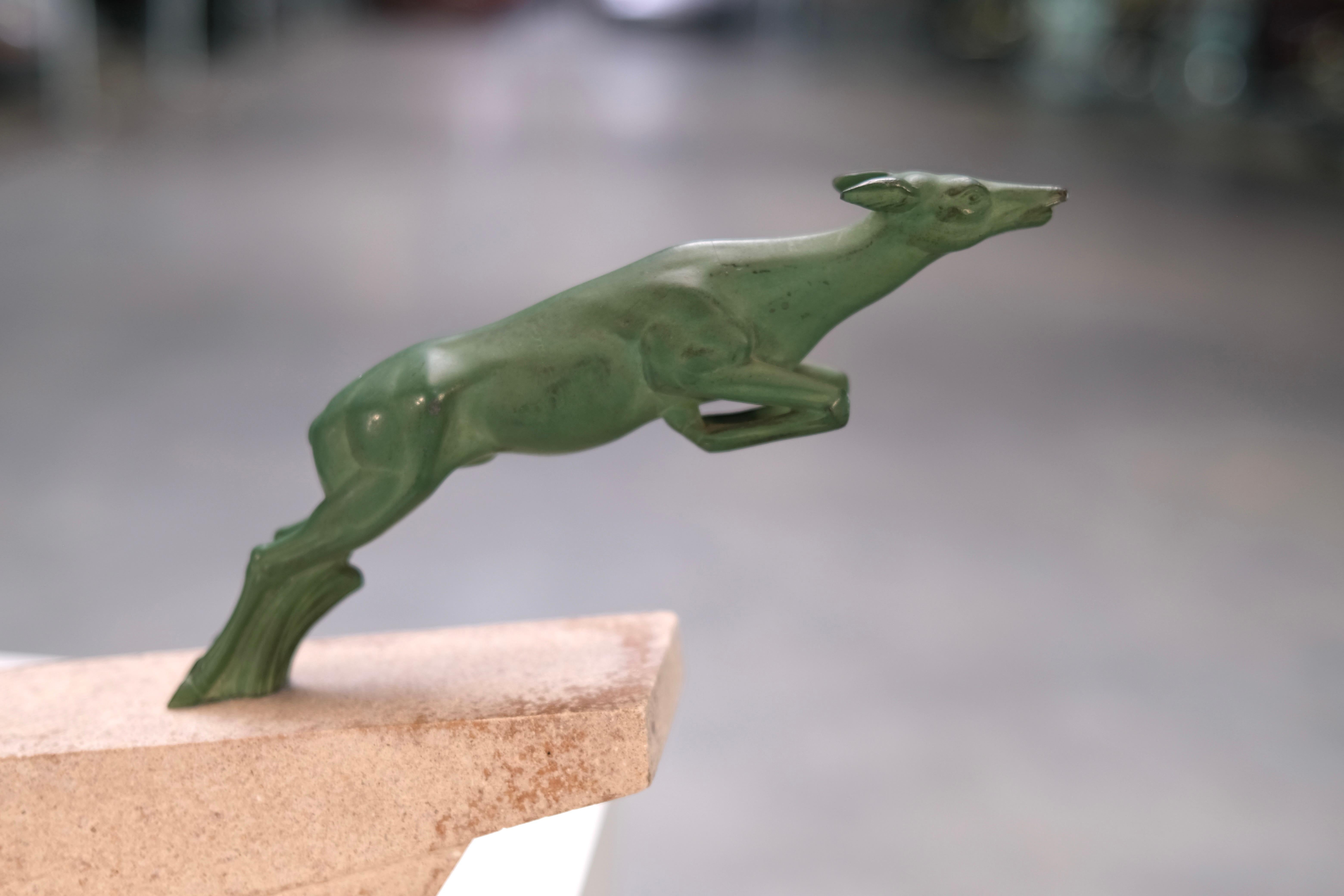 Atalante by Jean de Marco for Max Le Verrier, Art Deco Spelter Sculpture, 1920s For Sale 1