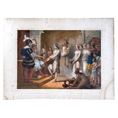 “Ataliba Fait un Sacrifice au Soleil” French Chromolithograph, Lemercier Paris