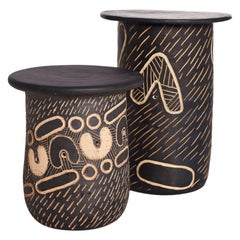 Atang Tshikare, "Ngwana Child" and "Ngwedi Moon", Clay Sculptural Seat