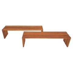 Ate van Apeldoon attributed Pinewood benches, The Netherlands 1970's