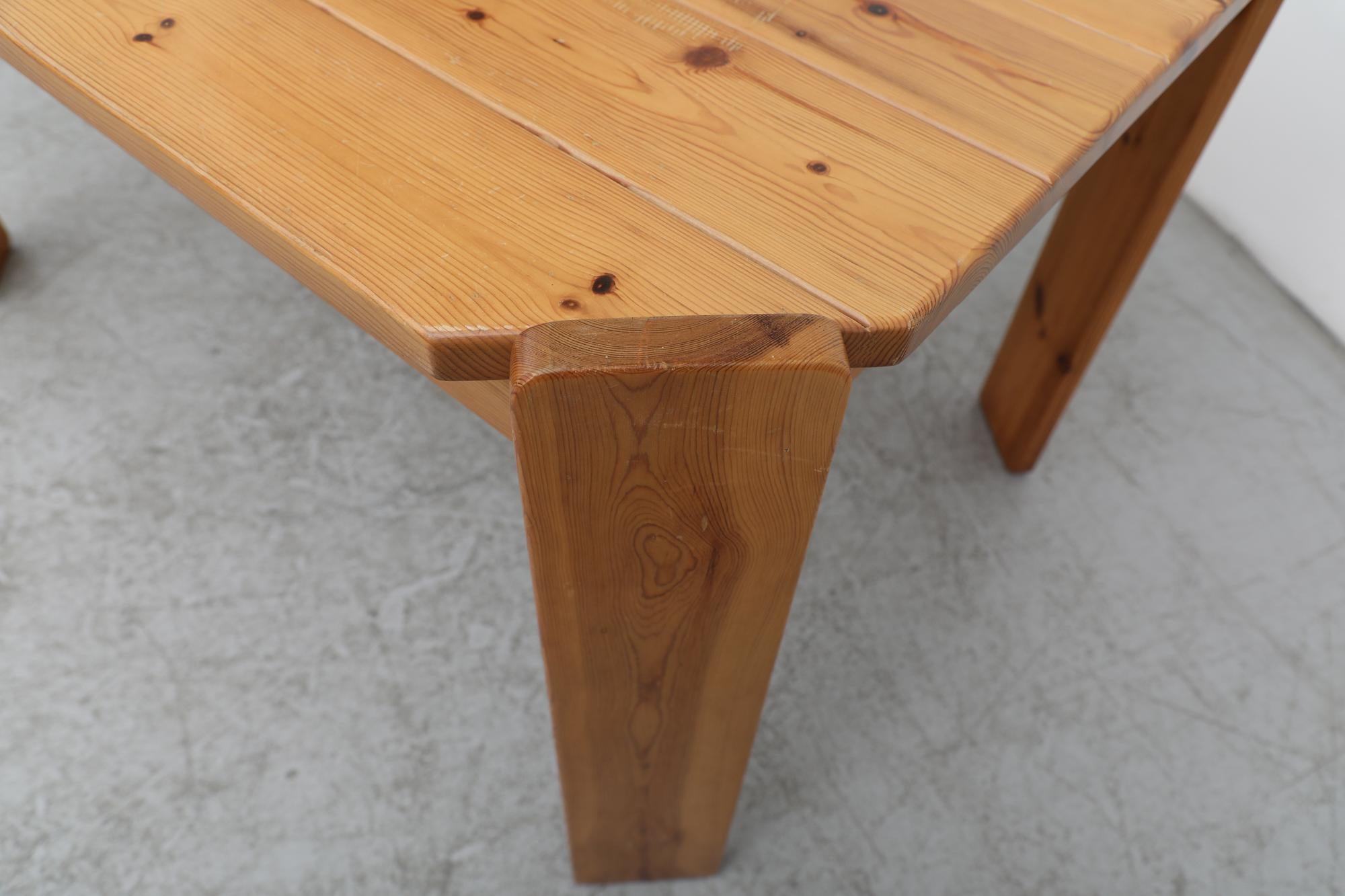 Ate Van Apeldoorn attributed Pine Dining Table with Angled Corners For Sale 5