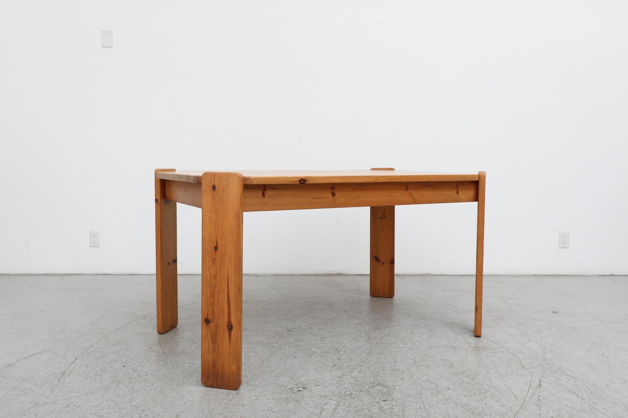 Ate Van Apeldoorn attributed Pine Dining Table with Angled Corners In Good Condition For Sale In Los Angeles, CA