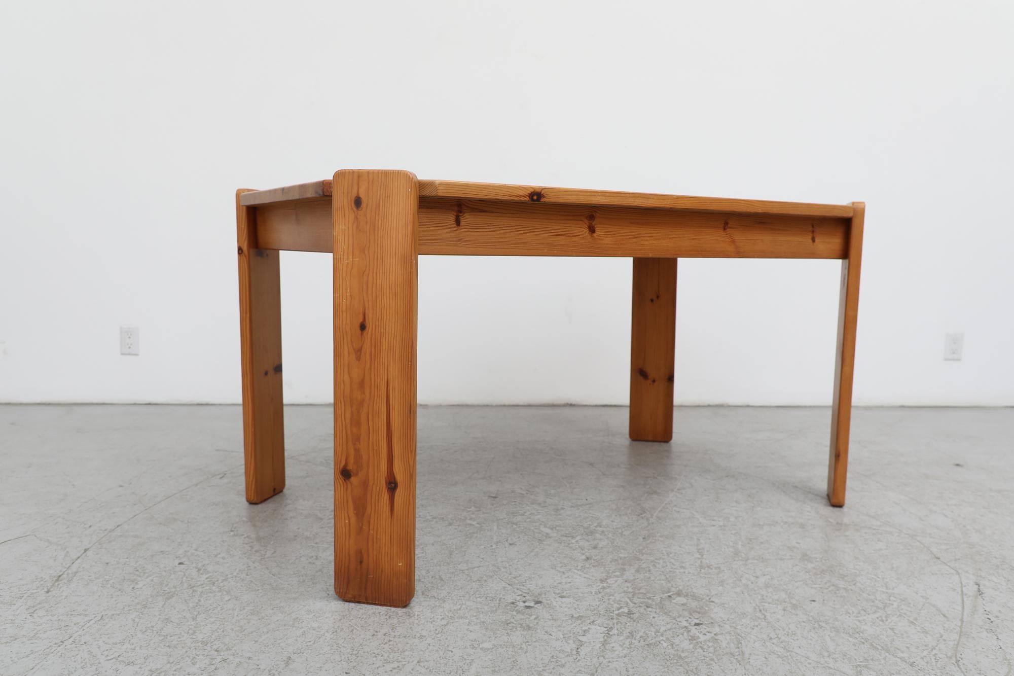 Late 20th Century Ate Van Apeldoorn attributed Pine Dining Table with Angled Corners For Sale
