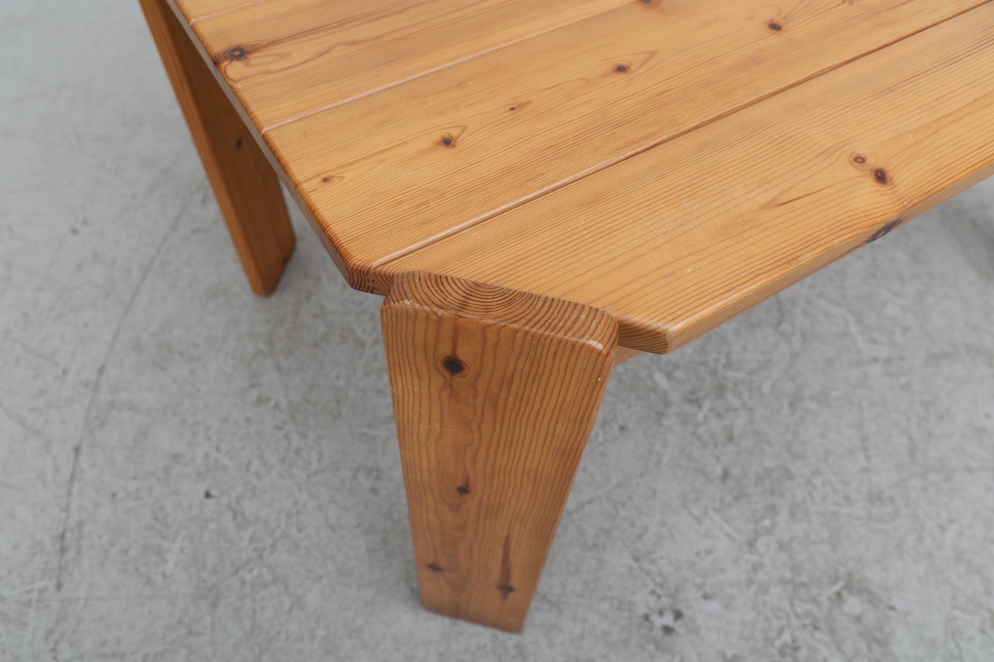 Ate Van Apeldoorn attributed Pine Dining Table with Angled Corners For Sale 2