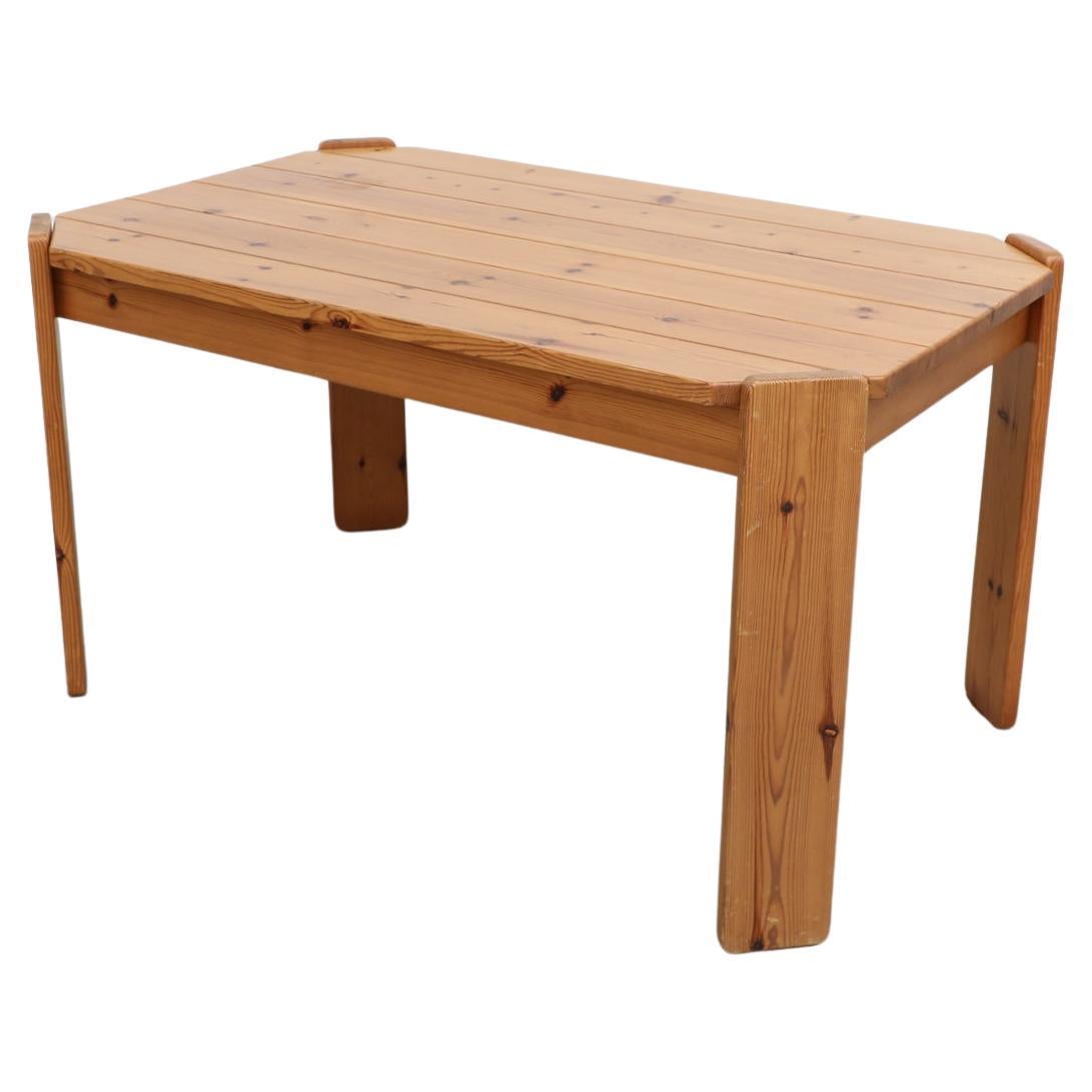 Ate Van Apeldoorn attributed Pine Dining Table with Angled Corners For Sale